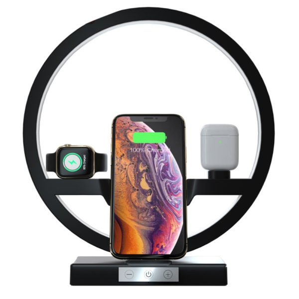 Wireless Charger Stand Table Lamp Touch Switch 10W Charger For Apple Watch Cell Phones Headphones - Image 2