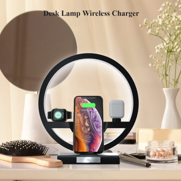 Wireless Charger Stand Table Lamp Touch Switch 10W Charger For Apple Watch Cell Phones Headphones - Image 4