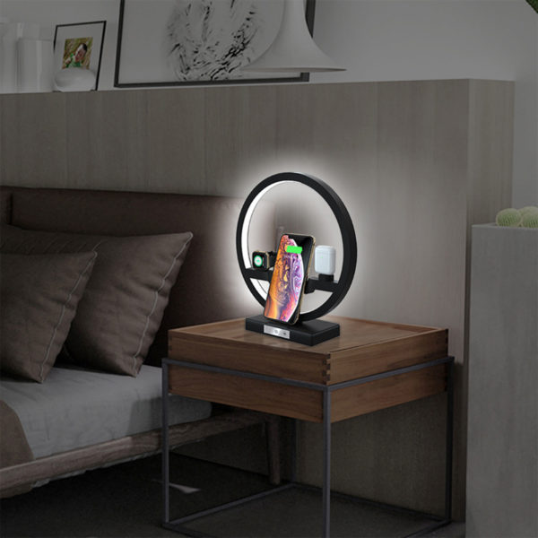 Wireless Charger Stand Table Lamp Touch Switch 10W Charger For Apple Watch Cell Phones Headphones - Image 5